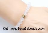 CGB9300 8mm, 10mm matte white crystal & drum hematite power beads bracelets