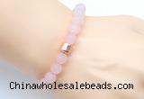 CGB9301 8mm, 10mm matte rose quartz & drum hematite power beads bracelets
