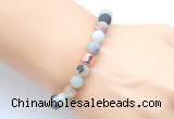 CGB9306 8mm, 10mm matte amazonite & drum hematite power beads bracelets