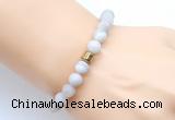 CGB9312 8mm, 10mm matte white crazy lace agate & drum hematite power beads bracelets