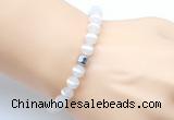 CGB9314 8mm, 10mm matte Tibetan agate & drum hematite power beads bracelets