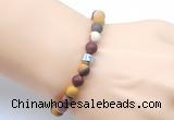 CGB9321 8mm, 10mm matte mookaite & drum hematite power beads bracelets