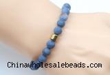 CGB9323 8mm, 10mm matte dumortierite & drum hematite power beads bracelets