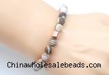 CGB9329 8mm, 10mm matte Australian zebra jasper & drum hematite power beads bracelets