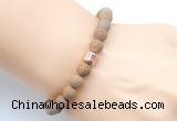 CGB9336 8mm, 10mm matte wooden jasper & drum hematite power beads bracelets