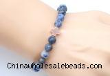 CGB9356 8mm, 10mm blue spot stone & cross hematite power beads bracelets