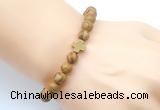 CGB9361 8mm, 10mm wooden jasper & cross hematite power beads bracelets