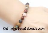 CGB9363 8mm, 10mm picasso jasper & cross hematite power beads bracelets
