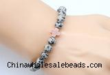 CGB9367 8mm, 10mm dalmatian jasper & cross hematite power beads bracelets