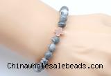 CGB9368 8mm, 10mm grey picture jasper & cross hematite power beads bracelets