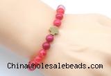 CGB9372 8mm, 10mm red banded agate & cross hematite power beads bracelets