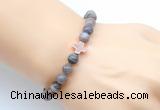 CGB9375 8mm, 10mm Botswana agate & cross hematite power beads bracelets