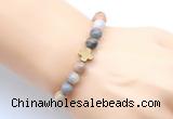 CGB9379 8mm, 10mm bamboo leaf agate & cross hematite power beads bracelets