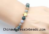 CGB9380 8mm, 10mm Indian agate & cross hematite power beads bracelets