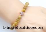 CGB9388 8mm, 10mm golden tiger eye & cross hematite power beads bracelets