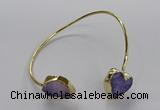 CGB939 15*20mm - 16*16mm freeform & heart druzy agate bangles