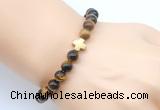 CGB9391 8mm, 10mm yellow tiger eye & cross hematite power beads bracelets