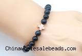 CGB9396 8mm, 10mm blue tiger eye & cross hematite power beads bracelets