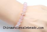 CGB9401 8mm, 10mm rose quartz & cross hematite power beads bracelets