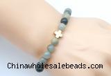 CGB9408 8mm, 10mm seaweed quartz & cross hematite power beads bracelets