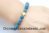 CGB9410 8mm, 10mm apatite & cross hematite power beads bracelets