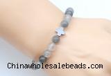 CGB9414 8mm, 10mm cloudy quartz & cross hematite power beads bracelets