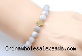 CGB9428 8mm, 10mm matte white crazy lace agate & cross hematite power beads bracelets