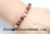 CGB9437 8mm, 10mm matte mookaite & cross hematite power beads bracelets