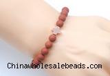 CGB9443 8mm, 10mm matte red jasper & cross hematite power beads bracelets