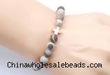 CGB9445 8mm, 10mm matte Australian zebra jasper & cross hematite power beads bracelets