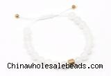 CGB9460 8mm, 10mm white jade & drum hematite adjustable bracelets