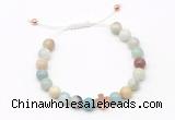 CGB9463 8mm, 10mm amazonite & cross hematite adjustable bracelets