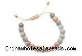 CGB9475 8mm, 10mm serpentine jasper & rondelle hematite adjustable bracelets