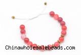 CGB9482 8mm, 10mm red banded agate & rondelle hematite adjustable bracelets