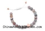 CGB9485 8mm, 10mm Botswana agate & cross hematite adjustable bracelets