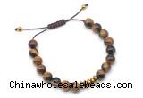 CGB9500 8mm, 10mm yellow tiger eye & rondelle hematite adjustable bracelets