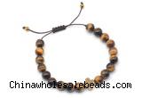 CGB9501 8mm, 10mm yellow tiger eye & cross hematite adjustable bracelets