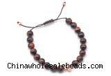 CGB9502 8mm, 10mm red tiger eye & cross hematite adjustable bracelets