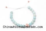 CGB9533 8mm, 10mm matte amazonite & cross hematite adjustable bracelets