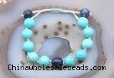 CGB9621 12mm round blue howlite & sodalite adjustable bracelets