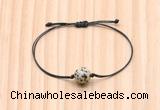 CGB9928 Fashion 12mm dalmatian jasper adjustable bracelet jewelry