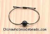 CGB9948 Fashion 12mm black obsidian adjustable bracelet jewelry