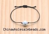 CGB9975 Fashion 12mm white howlite adjustable bracelet jewelry