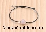 CGB9992 Fashion 12mm faceted rose quartz adjustable bracelet jewelry