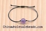 CGB9994 Fashion 12mm amethyst gemstone adjustable bracelet jewelry