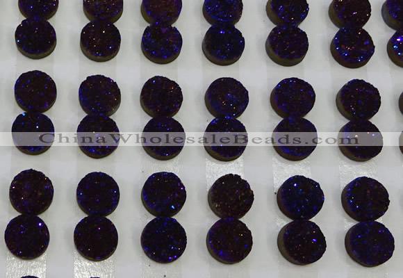 CGC106 12mm flat round druzy quartz cabochons wholesale