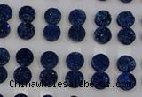 CGC114 14mm flat round druzy quartz cabochons wholesale