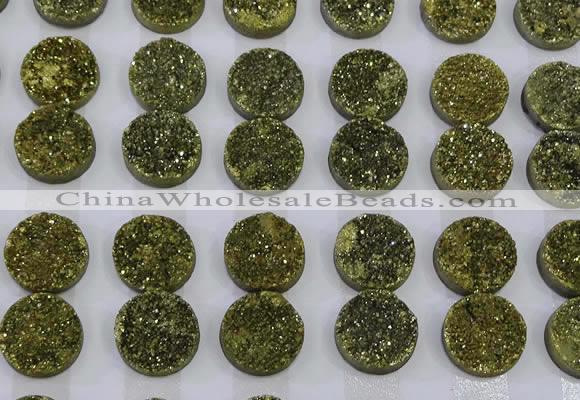 CGC121 16mm flat round druzy quartz cabochons wholesale