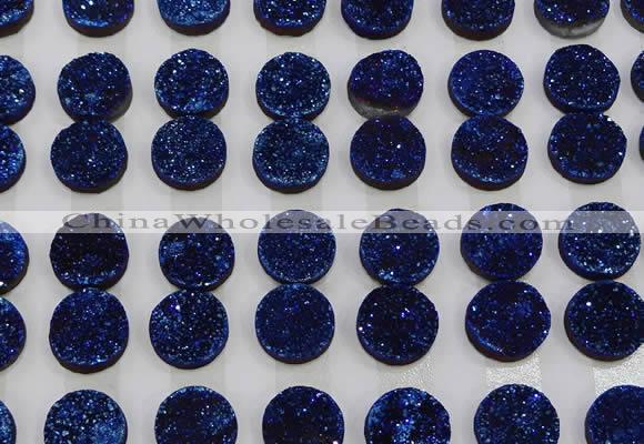 CGC124 16mm flat round druzy quartz cabochons wholesale