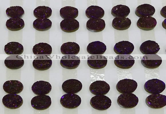 CGC164 10*14mm oval druzy quartz cabochons wholesale